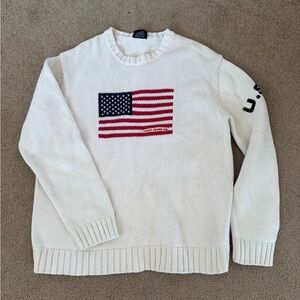 Polo Jeans Co Ralph Lauren Flag Crewneck Sweater USA Old Money Preppy Ivy League